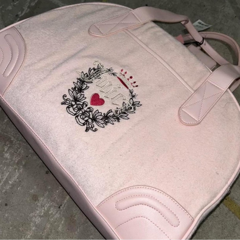 Juicy Couture Light Pink Travel Bag with Embroidery